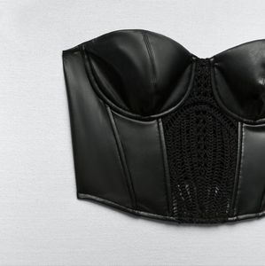 FAUX LEATHER CORSET BLACK